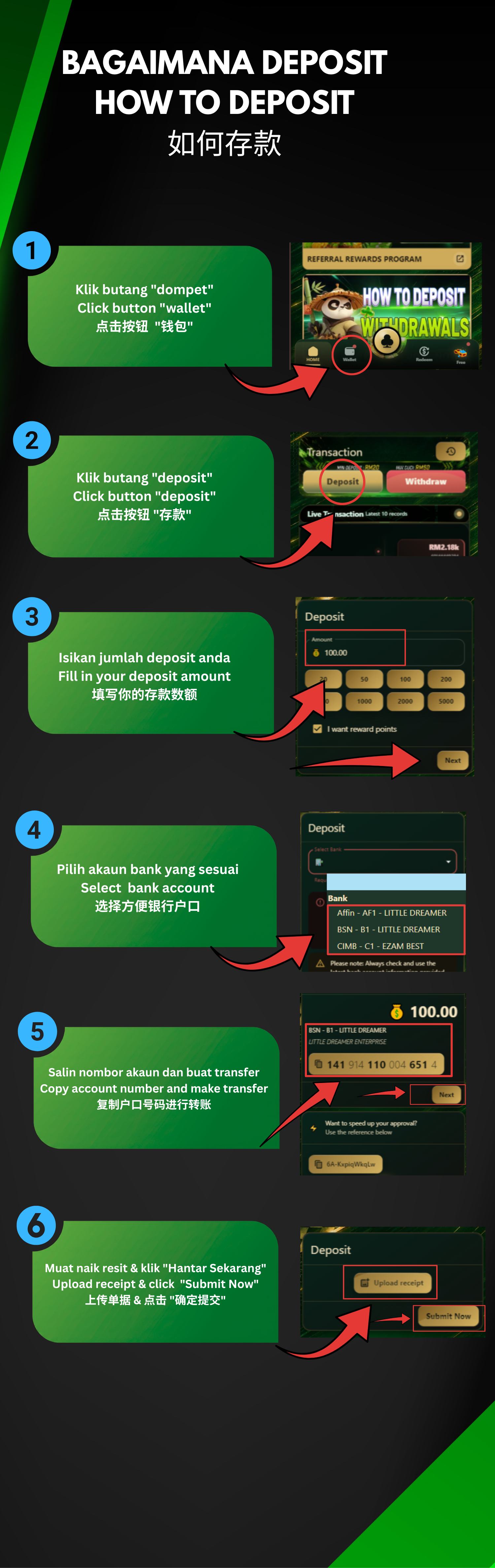 Cara Deposit